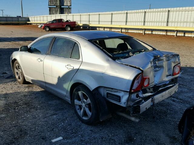 1G1ZC5EU8BF358558 - 2011 CHEVROLET MALIBU 1LT SILVER photo 3