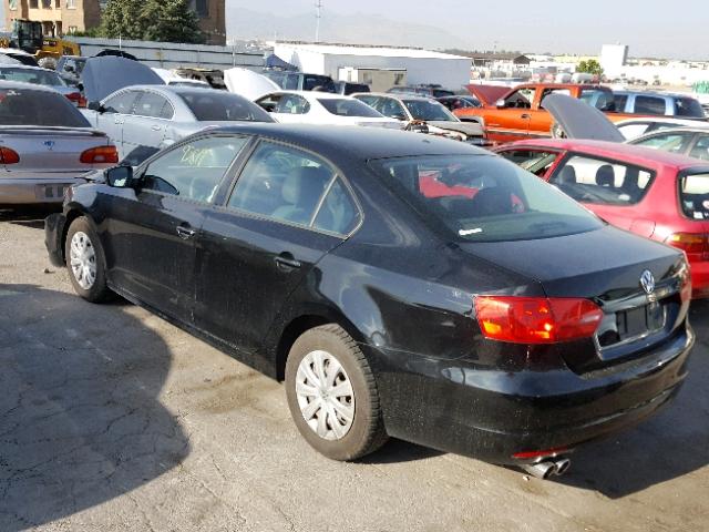 3VW2K7AJ7CM305058 - 2012 VOLKSWAGEN JETTA BASE 黑色 照片 3