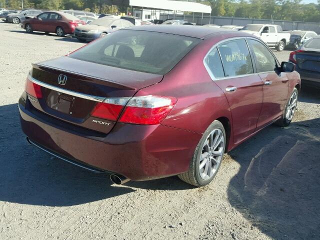 1HGCR2F53EA039685 - 2014 HONDA ACCORD BURGUNDY photo 4