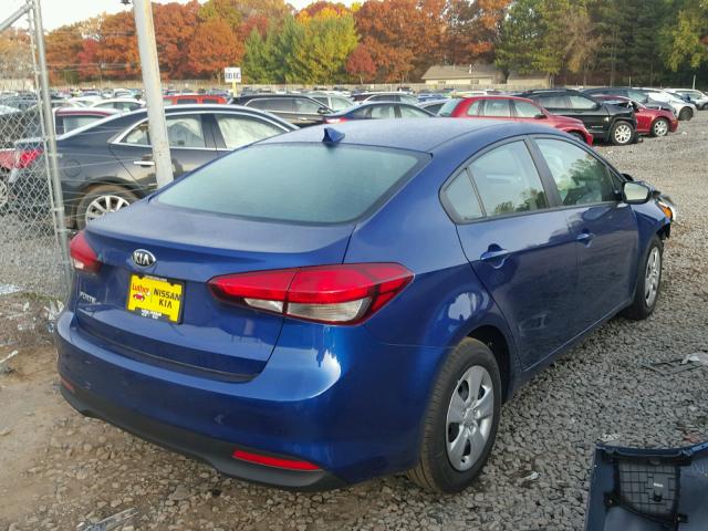 3KPFL4A77HE150517 - 2017 KIA FORTE LX BLUE photo 4