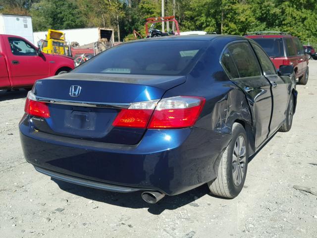 1HGCR2F34EA202911 - 2014 HONDA ACCORD LX BLUE photo 4