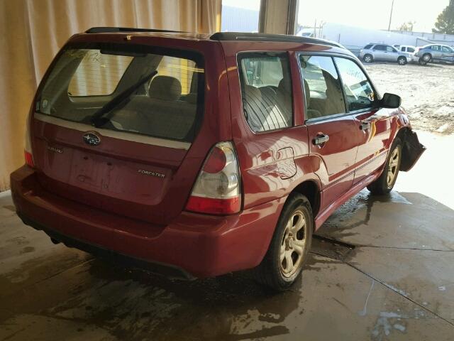 JF1SG63656H737184 - 2006 SUBARU FORESTER RED photo 4