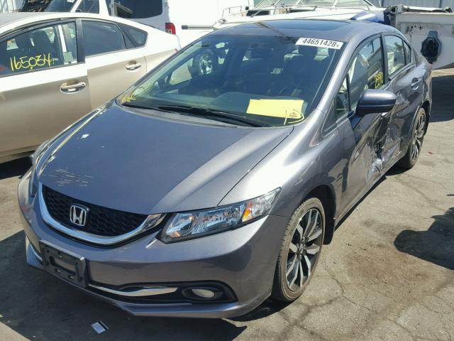 19XFB2F90EE273332 - 2014 HONDA CIVIC EXL GRAY photo 2