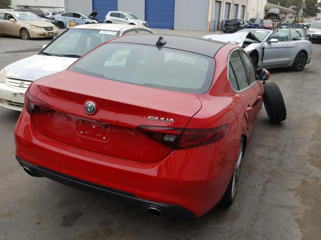 ZARFAECN9H7551211 - 2017 ALFA ROMEO GIULIA TI RED photo 4