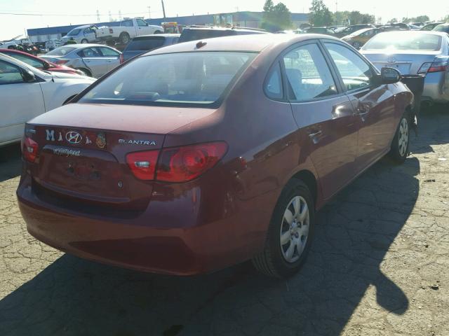 KMHDU46D98U316746 - 2008 HYUNDAI ELANTRA RED photo 4