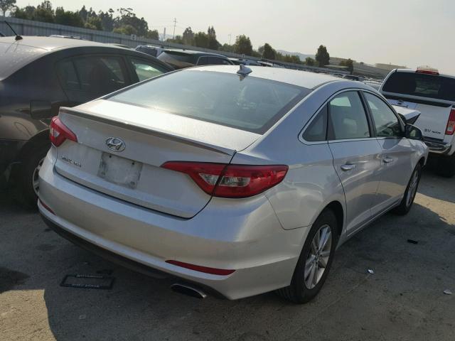 5NPE24AF7FH049136 - 2015 HYUNDAI SONATA SE SILVER photo 4