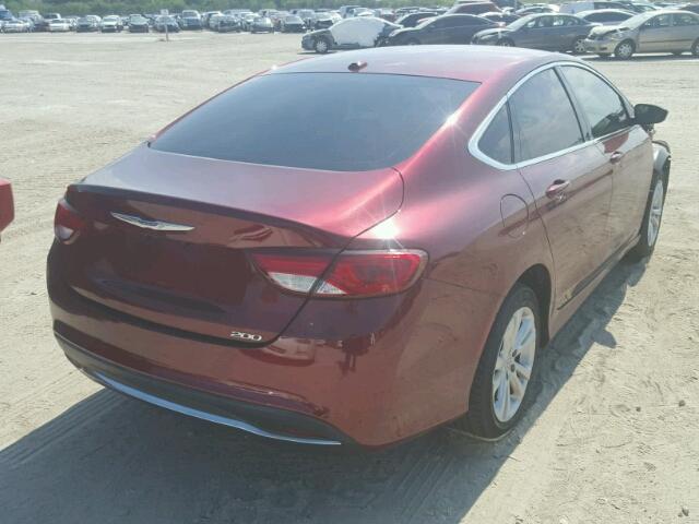 1C3CCCAB2FN719174 - 2015 CHRYSLER 200 LIMITE RED photo 4