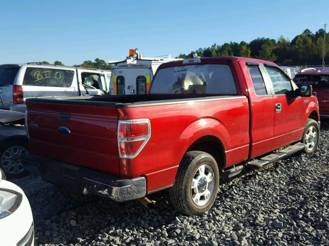 1FTEX1C89AFB16420 - 2010 FORD F150 BURGUNDY photo 4