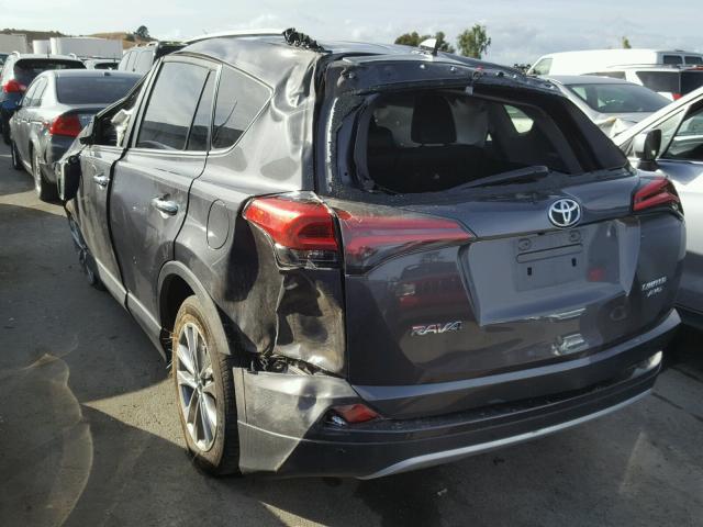 2T3DFREV8GW532286 - 2016 TOYOTA RAV4 LIMIT GRAY photo 3