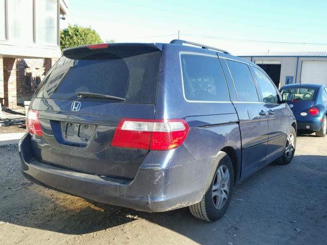 5FNRL38457B031649 - 2007 HONDA ODYSSEY EX BLUE photo 4