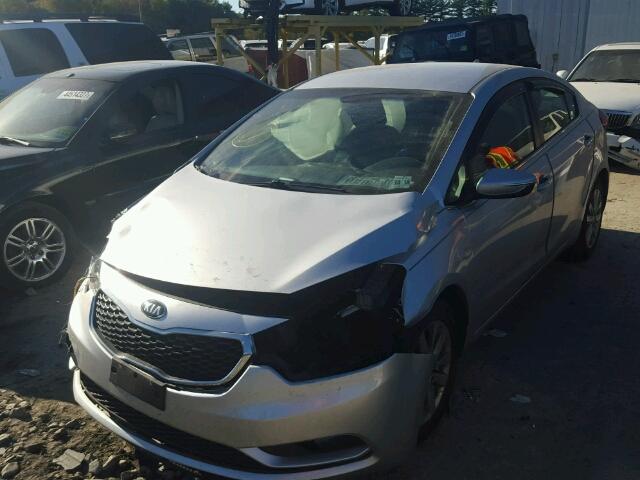 KNAFX4A87E5106129 - 2014 KIA FORTE EX SILVER photo 2