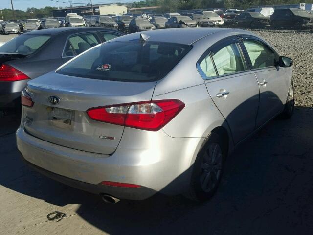 KNAFX4A87E5106129 - 2014 KIA FORTE EX SILVER photo 4