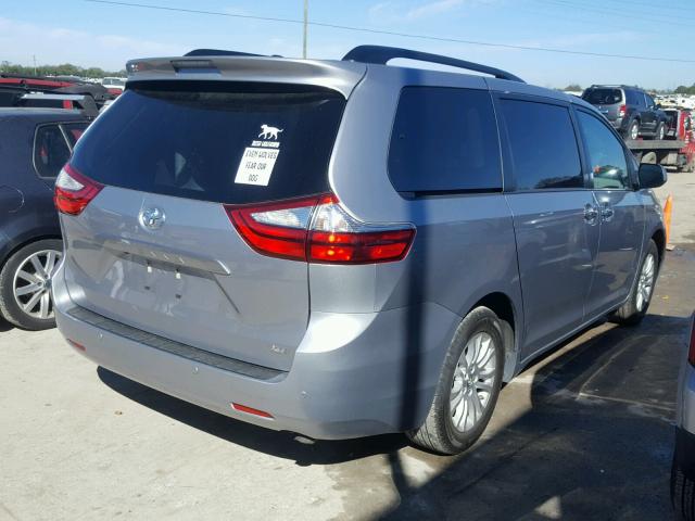 5TDYZ3DC1HS790111 - 2017 TOYOTA SIENNA XLE GRAY photo 4