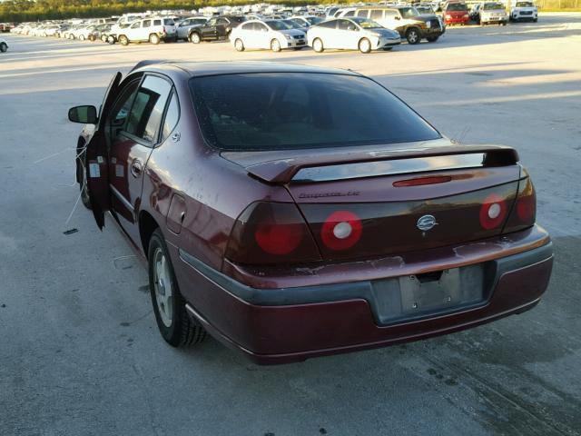 2G1WH55K129222994 - 2002 CHEVROLET IMPALA BURGUNDY photo 3