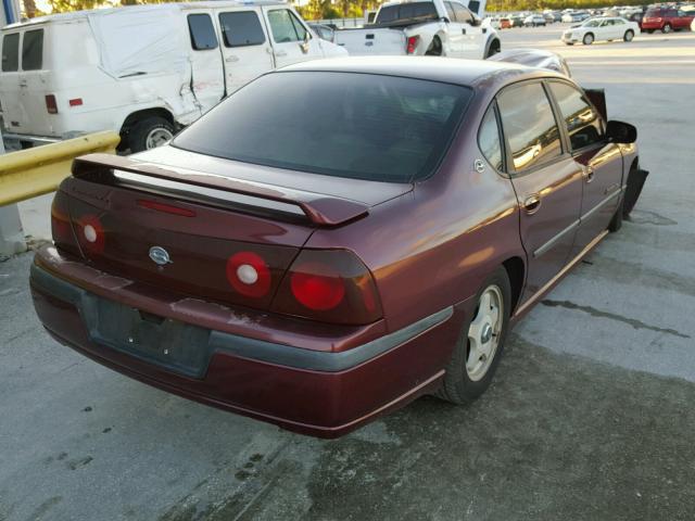 2G1WH55K129222994 - 2002 CHEVROLET IMPALA BURGUNDY photo 4