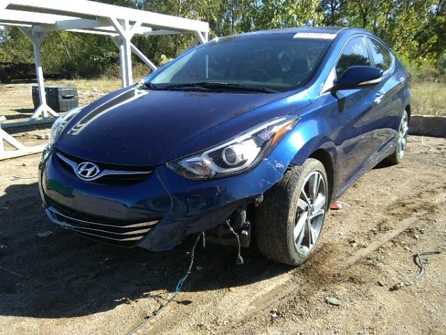 5NPDH4AE9FH625374 - 2015 HYUNDAI ELANTRA SE BLUE photo 2