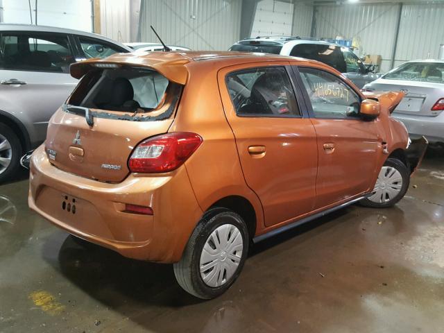 ML32A3HJ9HH001281 - 2017 MITSUBISHI MIRAGE ES ORANGE photo 4