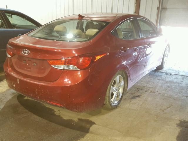 KMHDH4AE3BU133547 - 2011 HYUNDAI ELANTRA GL MAROON photo 4