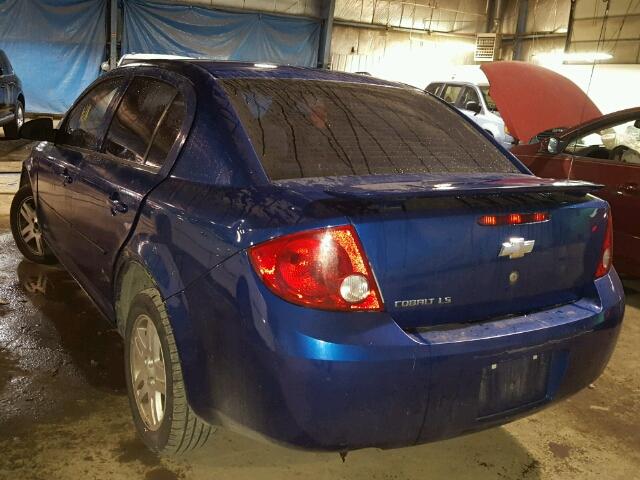 1G1AL52F957527939 - 2005 CHEVROLET COBALT BLUE photo 3