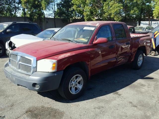 1D7HE28K86S636254 - 2006 DODGE DAKOTA QUA RED photo 2