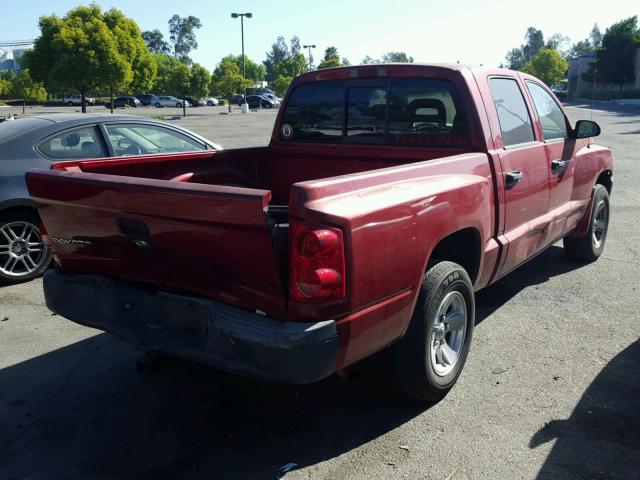 1D7HE28K86S636254 - 2006 DODGE DAKOTA QUA RED photo 4