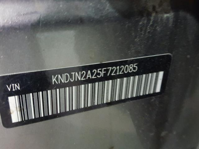 KNDJN2A25F7212085 - 2015 KIA SOUL CHARCOAL photo 10