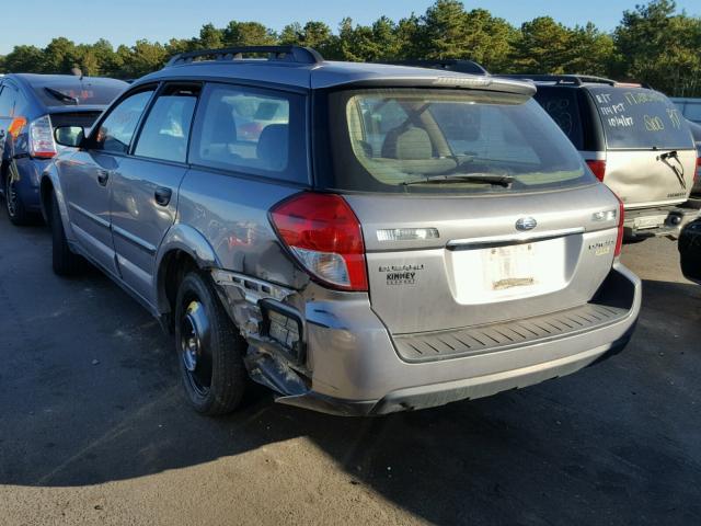 4S4BP60C387364090 - 2008 SUBARU OUTBACK GRAY photo 3