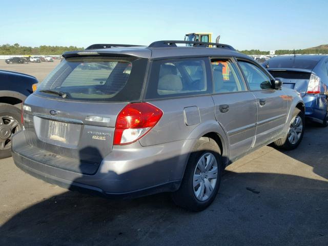 4S4BP60C387364090 - 2008 SUBARU OUTBACK GRAY photo 4