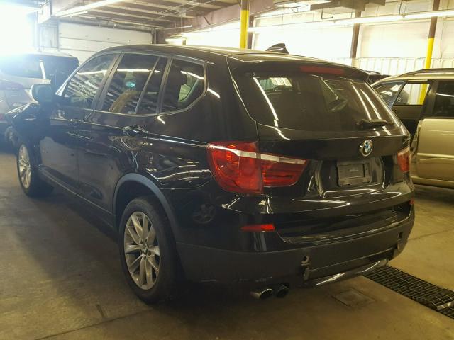 5UXWX9C50D0D00856 - 2013 BMW X3 BLACK photo 3