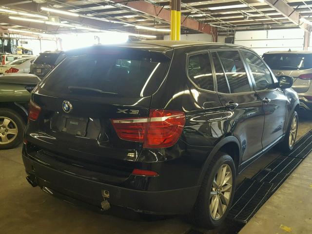 5UXWX9C50D0D00856 - 2013 BMW X3 BLACK photo 4