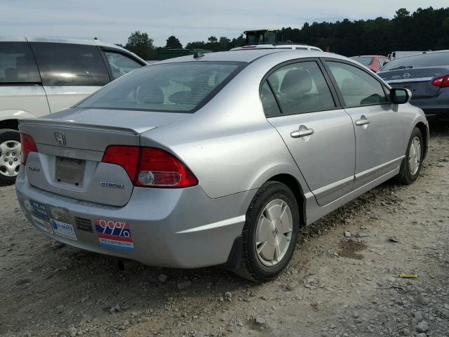 JHMFA36218S028227 - 2008 HONDA CIVIC HYBR SILVER photo 4