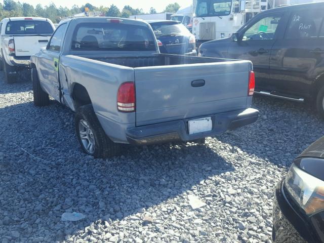 1B7FL36N02S692743 - 2002 DODGE DAKOTA SPO GRAY photo 3