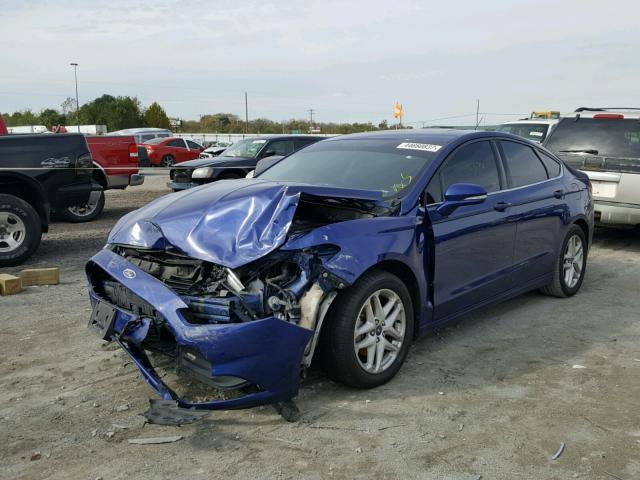 3FA6P0H78DR201406 - 2013 FORD FUSION SE BLUE photo 2