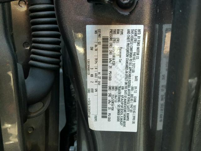 1FADP3F23DL136527 - 2013 FORD FOCUS GRAY photo 10