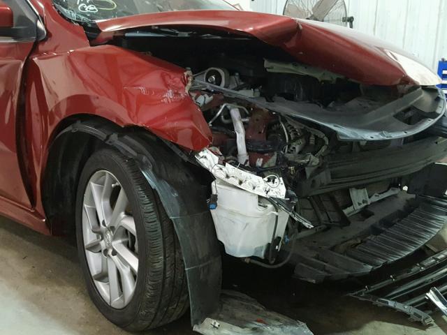 3N1AB7AP9DL662447 - 2013 NISSAN SENTRA RED photo 9