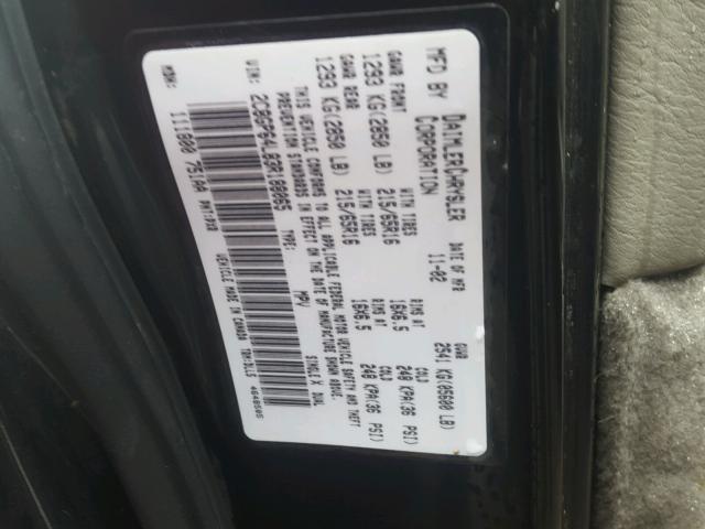 2C8GP64L83R188065 - 2003 CHRYSLER TOWN & COU BLACK photo 10