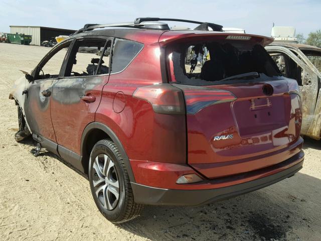 2T3ZFREV7JW411360 - 2018 TOYOTA RAV4 LE RED photo 3