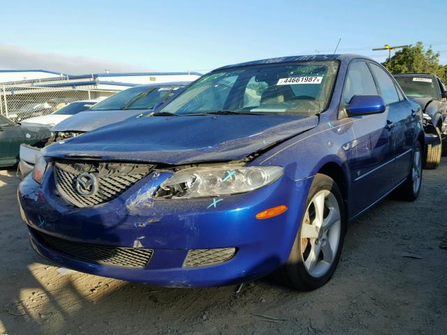 1YVFP80D645N79795 - 2004 MAZDA 6 S BLUE photo 2