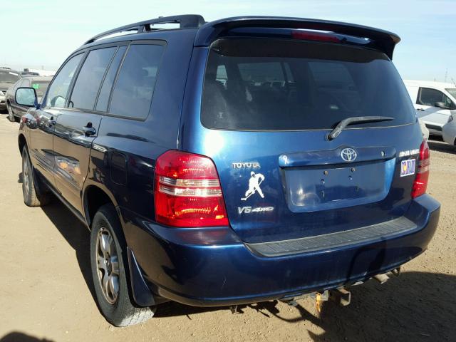 JTEHF21A810026105 - 2001 TOYOTA HIGHLANDER BLUE photo 3