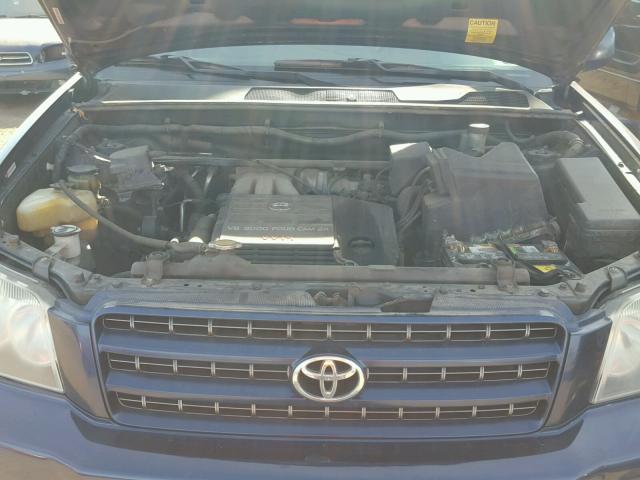 JTEHF21A810026105 - 2001 TOYOTA HIGHLANDER BLUE photo 7