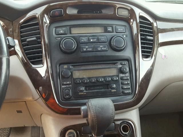 JTEHF21A810026105 - 2001 TOYOTA HIGHLANDER BLUE photo 9