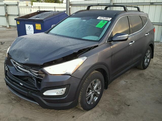 5XYZU3LB6GG368472 - 2016 HYUNDAI SANTA FE S GRAY photo 2