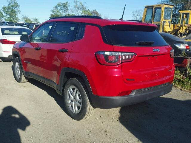 3C4NJCAB4JT125446 - 2018 JEEP COMPASS SP RED photo 3