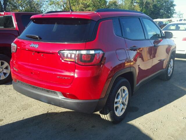 3C4NJCAB4JT125446 - 2018 JEEP COMPASS SP RED photo 4