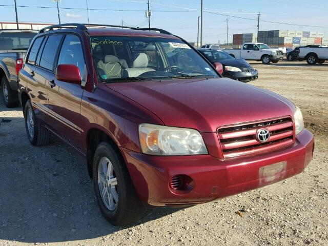 JTEGD21A460149313 - 2006 TOYOTA HIGHLANDER RED photo 1