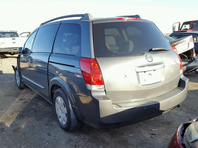 5N1BV28U95N113481 - 2005 NISSAN QUEST GRAY photo 3