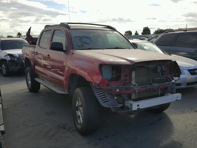 5TEJU62N35Z078784 - 2005 TOYOTA TACOMA DOU MAROON photo 1