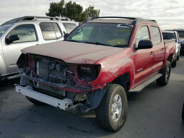 5TEJU62N35Z078784 - 2005 TOYOTA TACOMA DOU MAROON photo 2