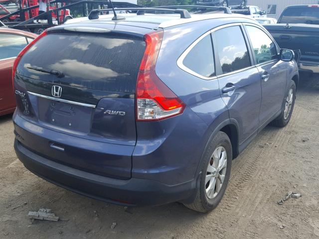 5J6RM4H70CL077968 - 2012 HONDA CR-V EXL BLUE photo 4