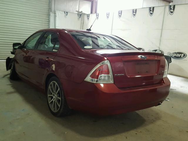 3FAHP07Z69R102229 - 2009 FORD FUSION RED photo 3